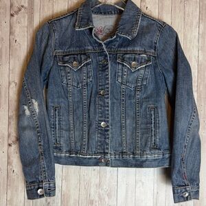 Gap 1969 Medium Wash Distressed Denim Trucker Jacket 2006